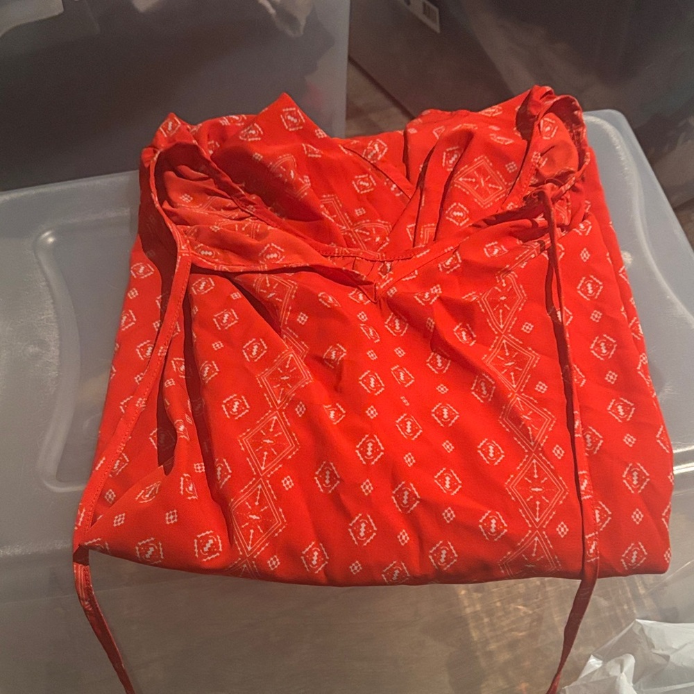 Red Patterned shirt
